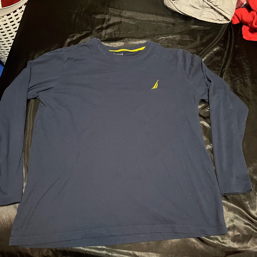 nautica blue and yellow long sleeve